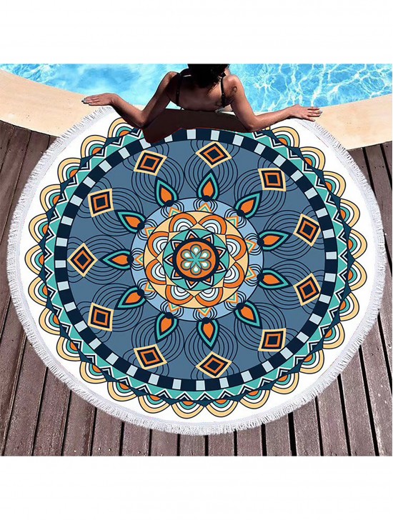 Abstract Round Beach Towel